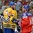 MINSK, BELARUS - MAY 25: Sweden's Mattias Ekholm #14 exchanges words with Czech Republic's Roman Cervenka #10 between whistles during bronze medal round action at the 2014 IIHF Ice Hockey World Championship. (Photo by Richard Wolowicz/HHOF-IIHF Images)